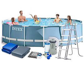 Каркасний басейн Intex 26726 Premium (457х122 см) з картриджним фільтром, драбиною та тентом 16805 л, фото 3