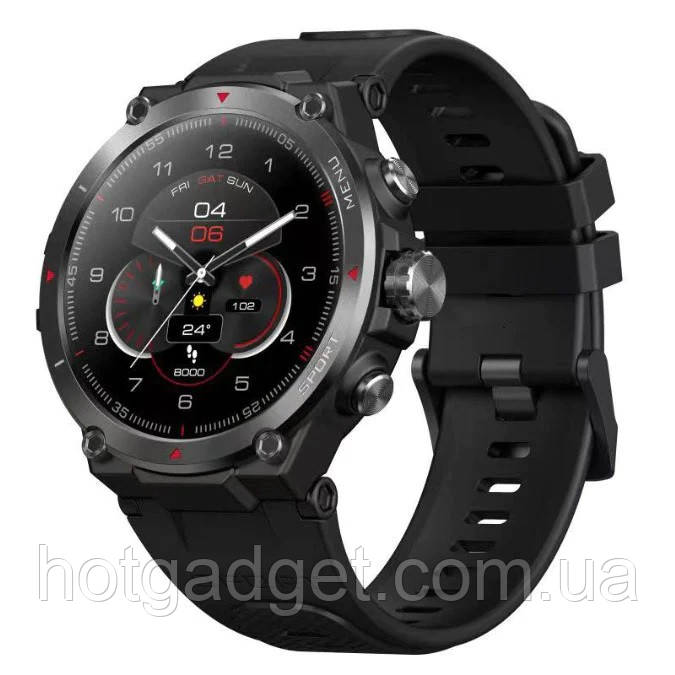 Смарт-годинник Lige HM09 Black (тонометр, пульсиметр, кисень у крові, дзвінки)