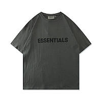 Футболка асфальтовая Fear Of God Essentials мужская женская унисекс летняя ессеншалс