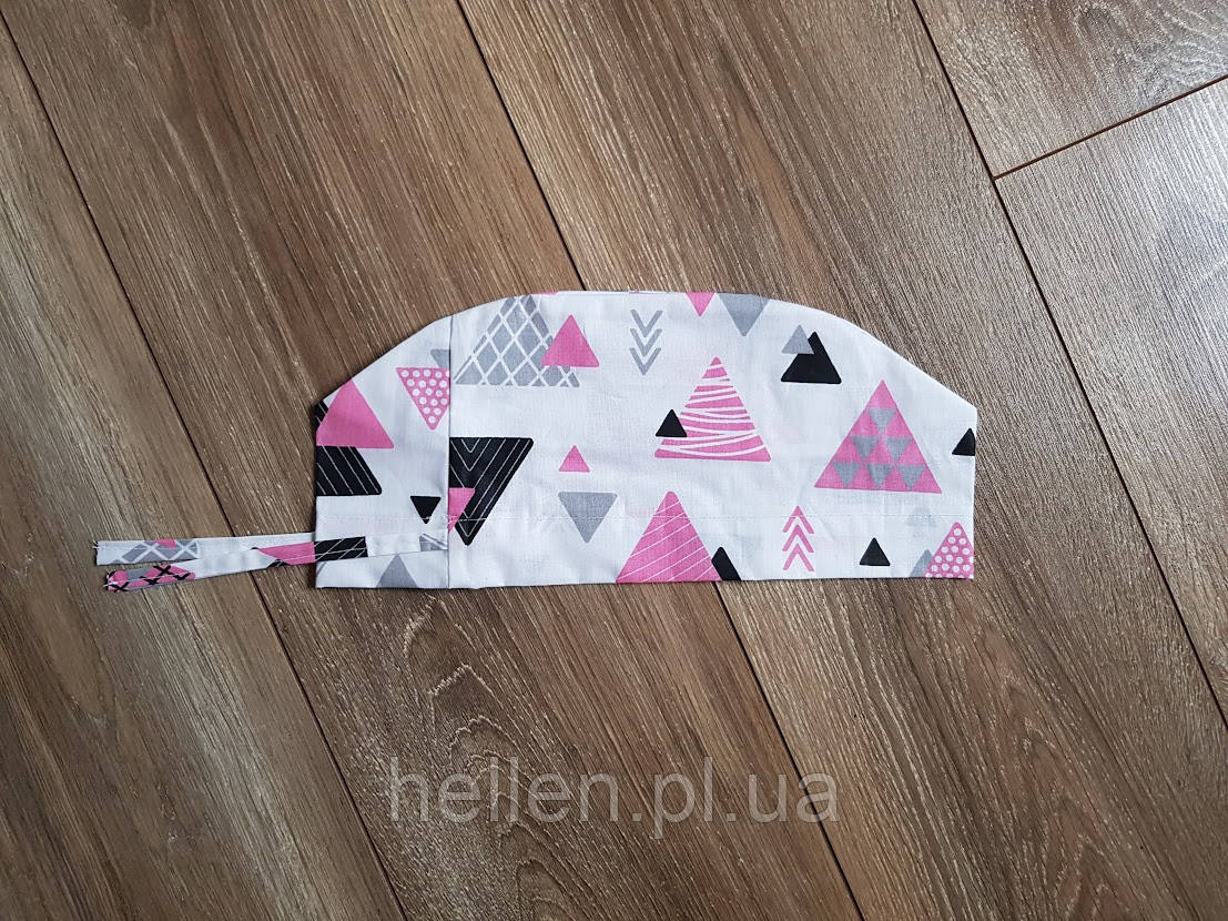 Принтована медична шапочка "Геометрія рожева"