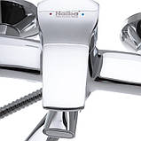 Змішувач для ванни Хайба з довгим носом гусаком латунний одноважільний з душем Haiba Onix 006 EURO, фото 3