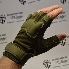 Тактичні тренувальні рукавички без пальців олива