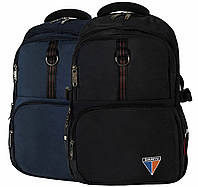Мужской рюкзак с ортопедической спинкой и USB городской, повседневный, для ноутбука 17 черный, темно-синий