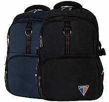 Чоловічий рюкзак чорний з ортопедичною спинкою та USB міський, повсякденний, для ноутбука 17″ чорний, темно-синій