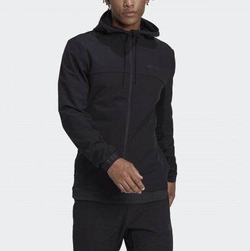 Тренувальна толстовка з капюшоном на блискавці Adidas HN2884 Track TOP чорний