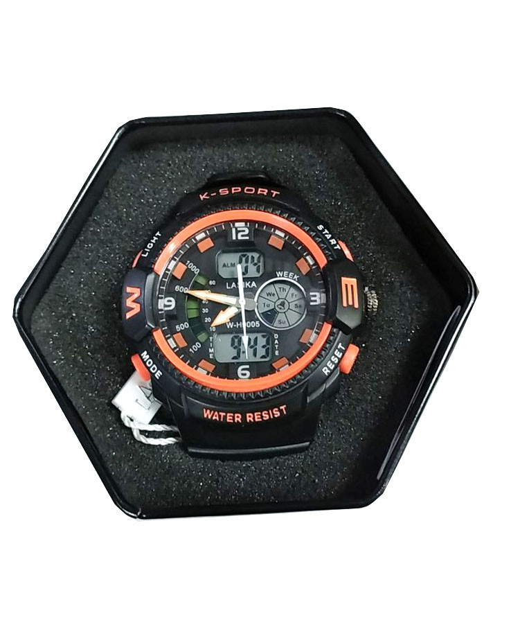 Годинник K-Sport 899 електронні + кварцові в залізній коробці. Персиковий гурт