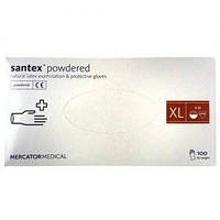 Перчатки SANTEX белые латексные 100шт (50пар), размер XL