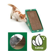 Karlie-Flamingo SCRATCHING BOARD похила когтеточка з котячою м'ятою і хутряної хутряний мишкою, 50х21х32 см