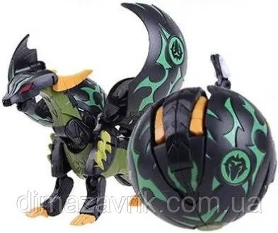 Ігровий набір Bakugan 1 шт Гра Бакуган Великий Шар 9 см 1 герой 1 магніт 3 картки Чорний Дракон