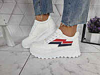 Кроссовки криперы белые на высокой платформе, Размер женской обуви 40 (25 см) 39 38