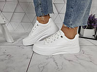Криперы кроссовки белые на высокой платформе на шнурках резинках, Размер женской обуви 40 (24,5 см) 39