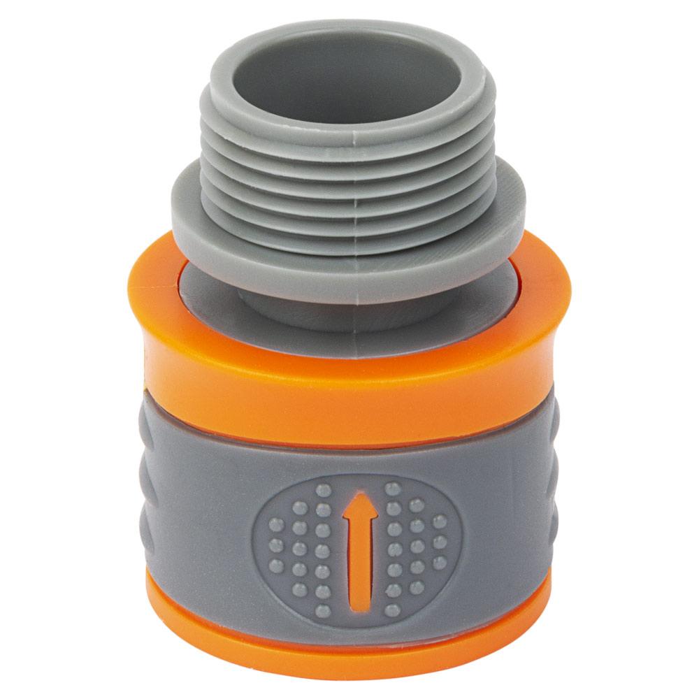 Конектор 1⁄2" швидкознімний на кран у/р 3⁄4" аквастоп (ABS+TPR) FLORA (5015574)