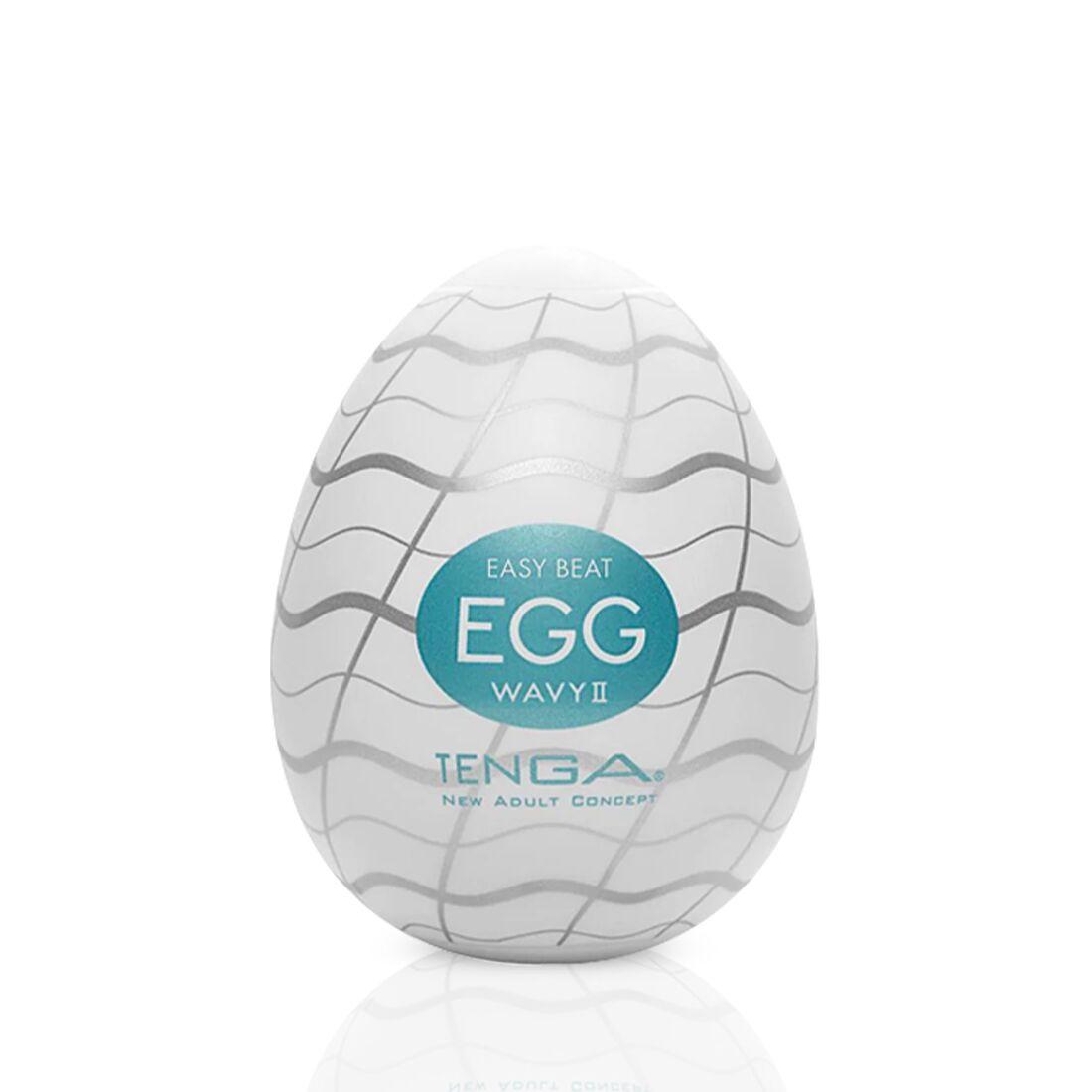 Мастурбатор-яйце Tenga Egg Wavy II з подвійним хвилястим рельєфом, фото 1