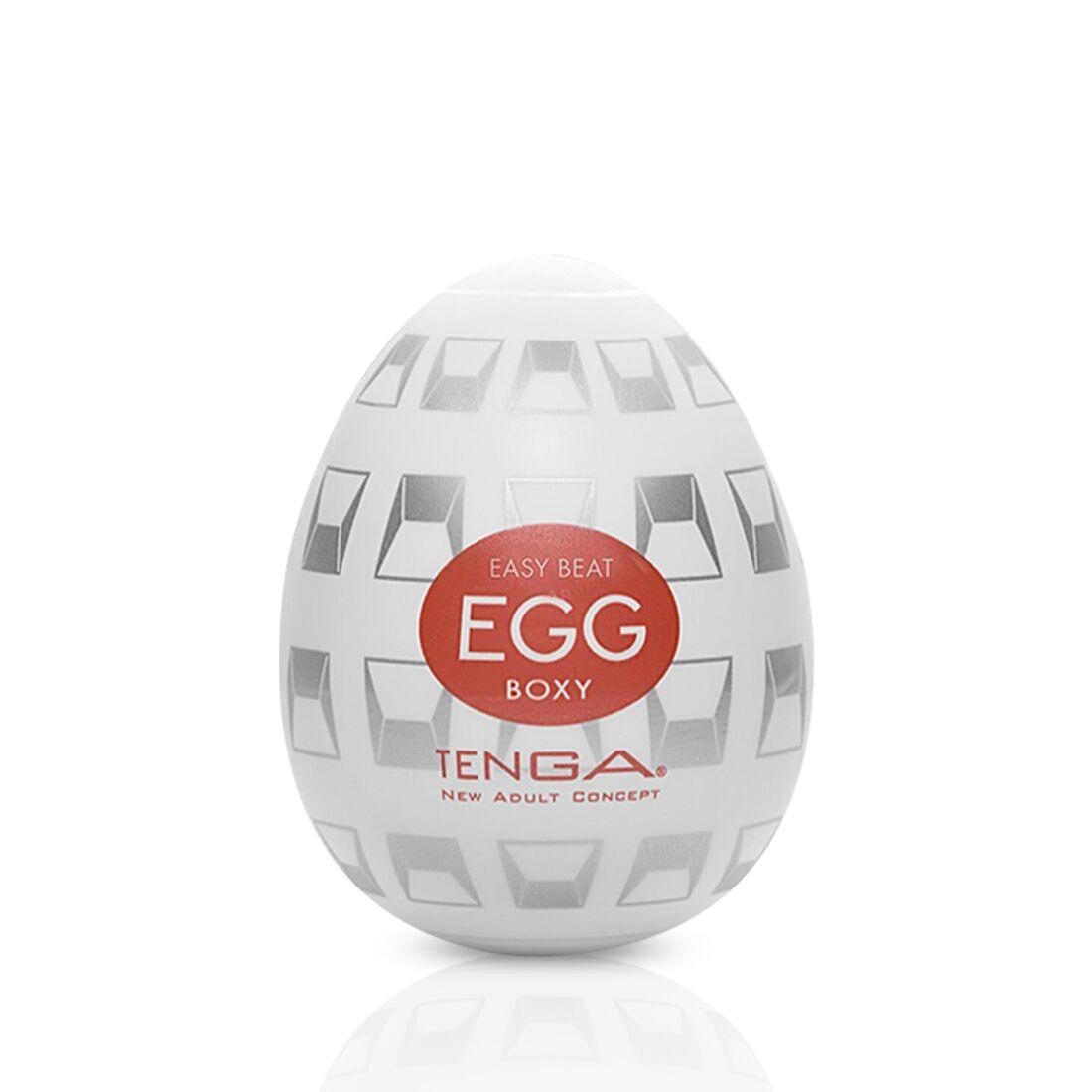 Мастурбатор-яйце Tenga Egg Boxy з геометричним рельєфом, фото 1