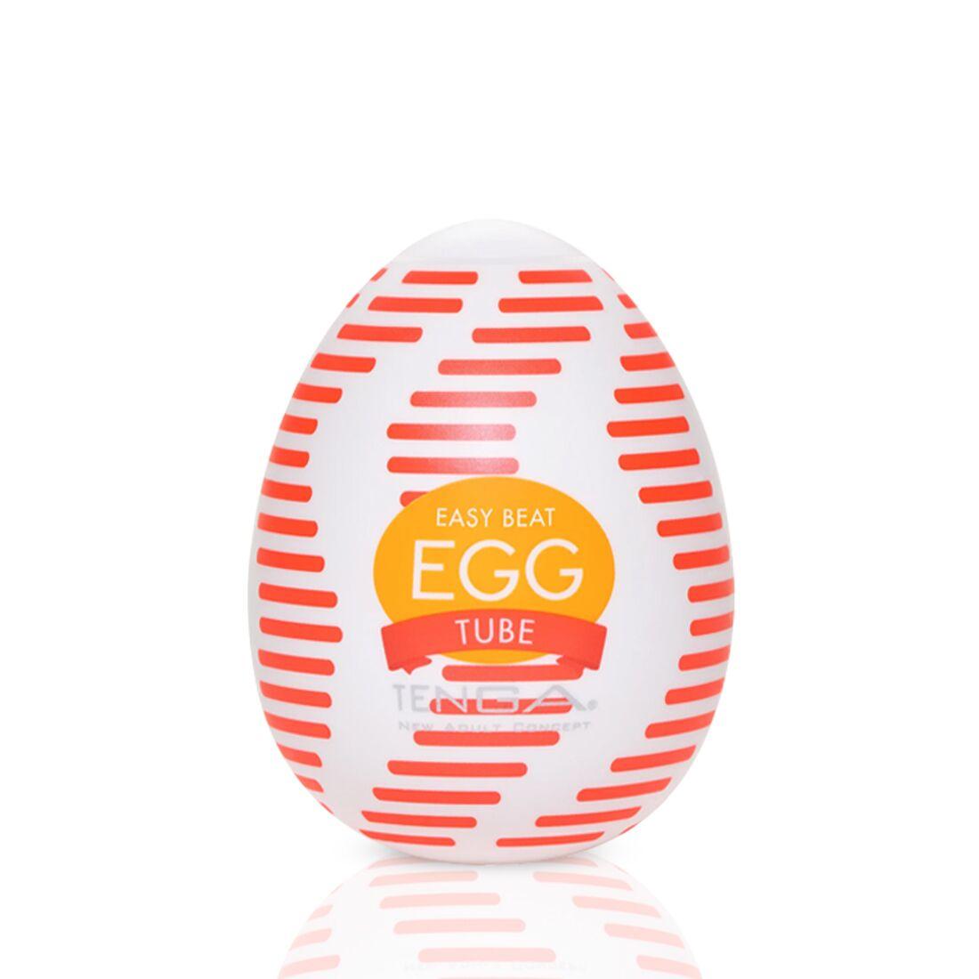 Мастурбатор-яйце Tenga Egg Tube, рельєф з поздовжніми лініями, фото 1