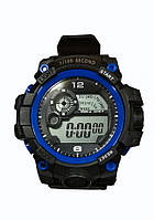 Спортивные наручные электронные часы в пластиковой коробке 1/100 second синий опт