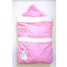 Конверт на виписку СНІЖИНКА р.:0 85*0 90 (плащовка овчина) рожевий на замочкуТМ МАЛЕНЬКЕ СО