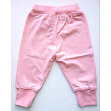 Штани із високоякісного стрейч-куліра рожеві горохи 68(4шт) 74(4шт) 80(4шт) ТМ ЛЯ ЛЯ