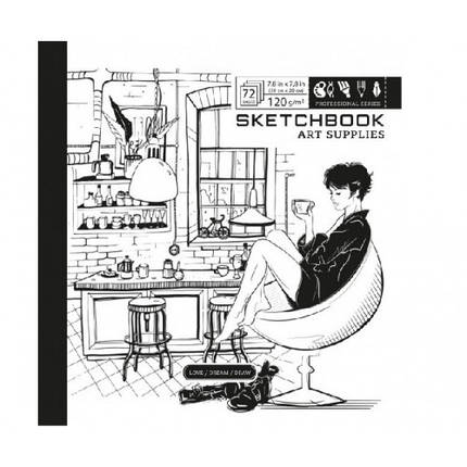 Скетчбук 200х200 мм 36 аркушів папір офсет 120 г/м2 чисті арк.КАРТОН ПАЛІТ. диз.21368 (1/10), фото 1