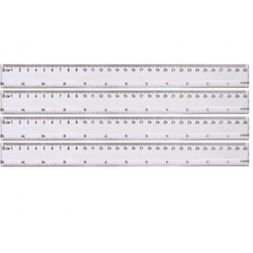 Лінійка 30 см 8803 пластикова прозора (20шт. в упаковці)
