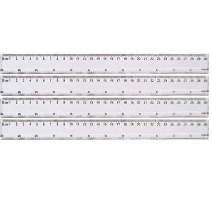 Лінійка 30 см 8803 пластикова прозора (20шт. в упаковці), фото 1