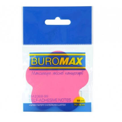 Блок для нотаток BUROMAX 2368-99 Квітка 50арк. неон (1/24), фото 1