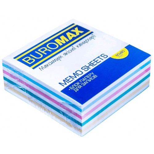 Блок паперу BUROMAX 2253 д/нотаток Зебра не склеєний 80*80*30мм (1/30)