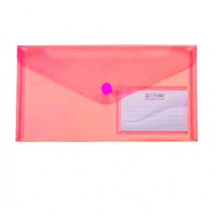 Папка-конверт BUROMAX 3938-05 DL на кнопці (240х130мм)TRAVEL червона (6 шт. в упаковці), фото 1