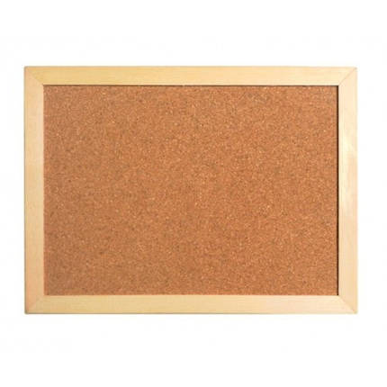 Дошка коркова AXENT 9602 дерев'яна рамка із сосни 60*90см Комплект для кріплення 6 кнопок-цвях, фото 1