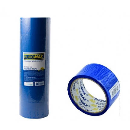 Клейка стрічка пакувальна (Скотч) BUROMAX 7007-02 48мм*35м СИНІЙ (6шт в упаковці)/72, фото 1