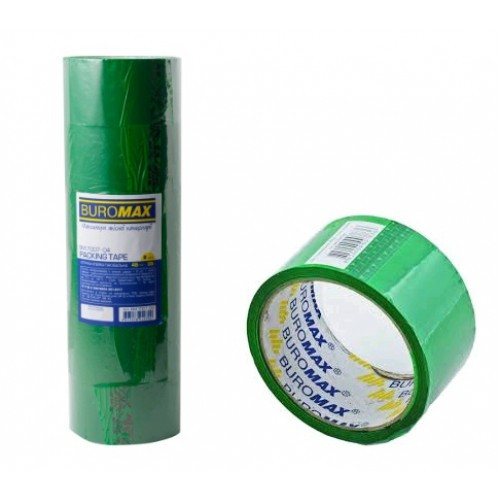 Клейка стрічка пакувальна (Скотч) BUROMAX 7007-04 48мм*35м ЗЕЛЕНИЙ (6шт в упаковці)/72