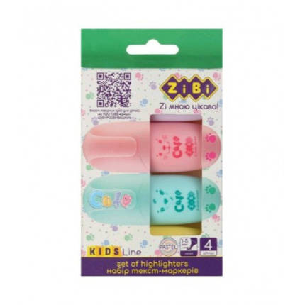 Набір ZIBI 2701 із 4-х текст-маркерів PASTEL (1/12/60), фото 1