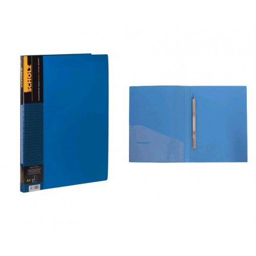 Папка-швидкозшивач А4 SCHOLZ 04500-06 з кишенею синя 700мкн РР (1/20)