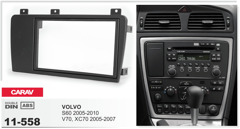 2-DIN переходная рамка VOLVO S60 2005-2010; V70, XC70 2005-2007, CARAV 11-558 - фото 1 - id-p299547164