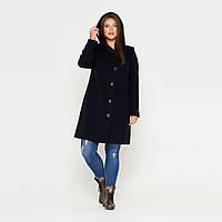 Кашемировое женское демисезонное пальто больших размеров