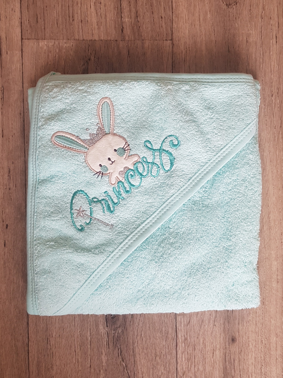 Купить Полотенце-уголок для новорожденных Princess, 75х80, бирюзовый ...