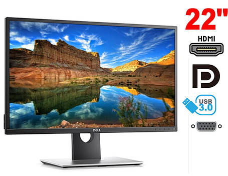 Монитор Dell P2217H / 22" (1920x1080) IPS / 1x HDMI, 1x DP, 1x VGA, 2x USB 3.0, 2x USB 2.0, фото 2