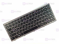 Оригинальная клавиатура для ноутбука Lenovo IdeaPad Flex 14, IdeaPad G400s series, black, ru, серая рамка