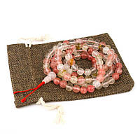 Чотки вервиця з натурального каменю Гірський кришталь рожевий Swayambhu ST 108 намистин 8.4 м, 7690842 - 872