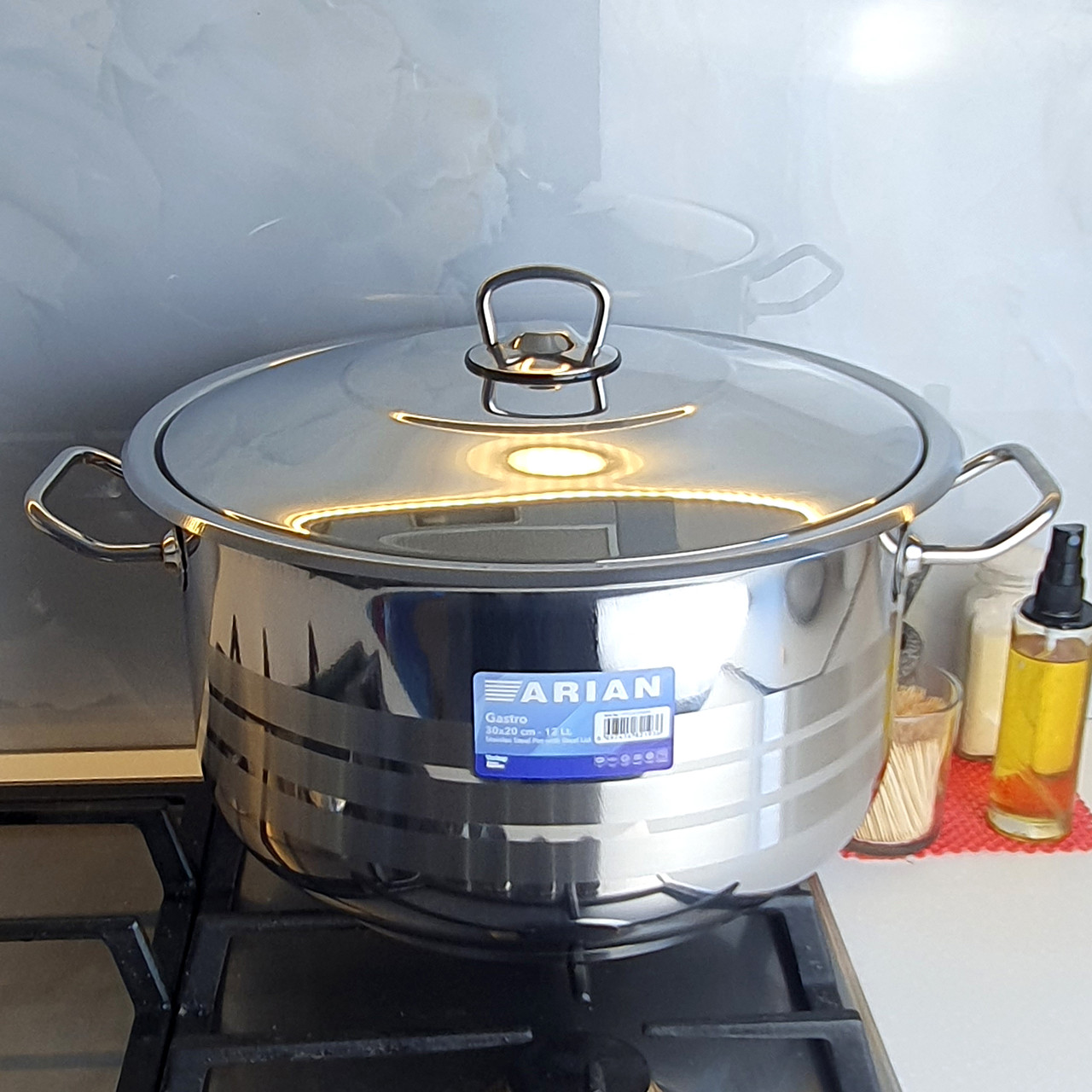 Каструля14 л 30х20 см Arian Gastro нержавійка Індукція Туреччина, фото 1