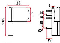 Петля дверная 3D "Elephant professional" 107 мм /16-19/ ral 8019 корич.