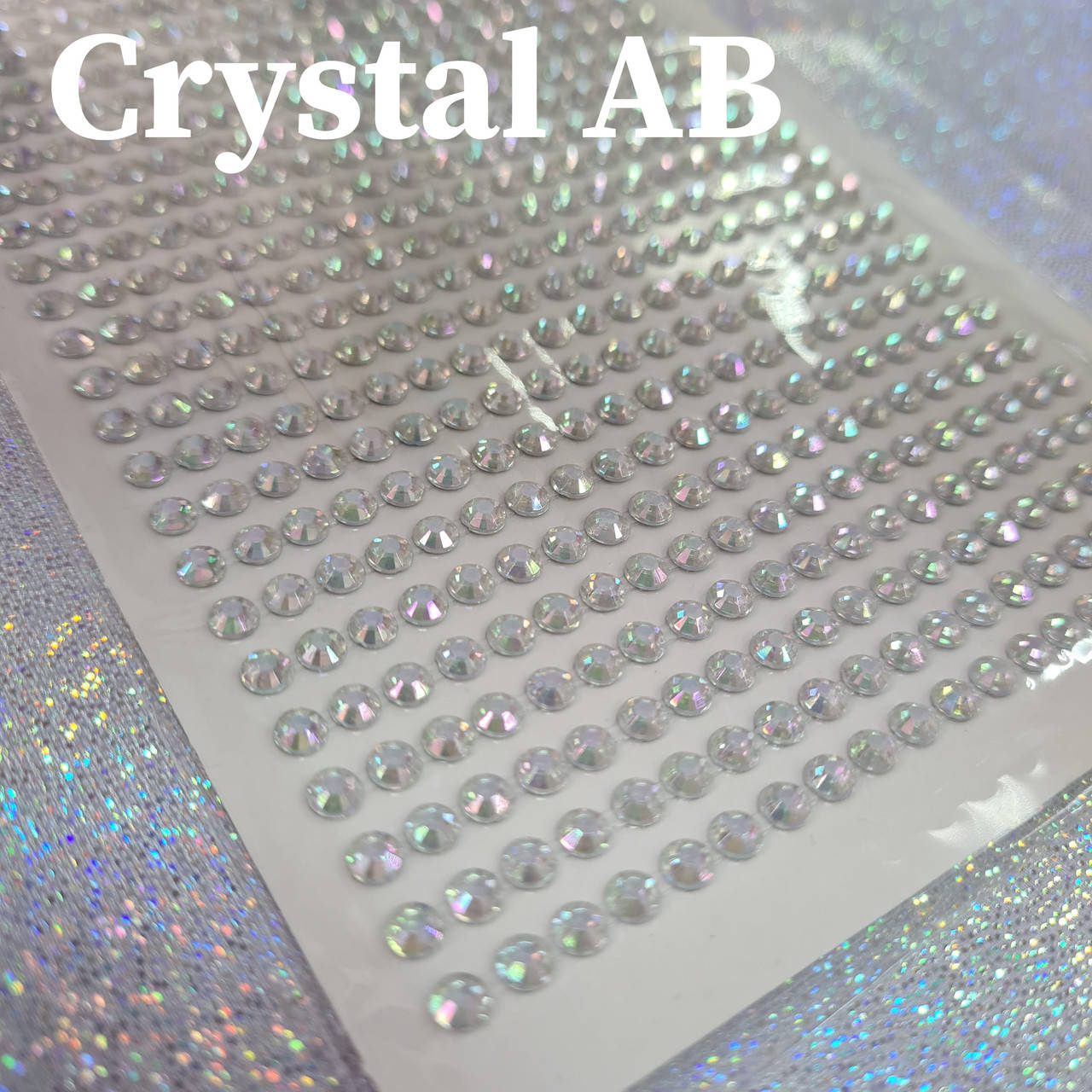

Самоклеящиеся акриловые стразы 4мм, цвет Crystal AB (~900шт)