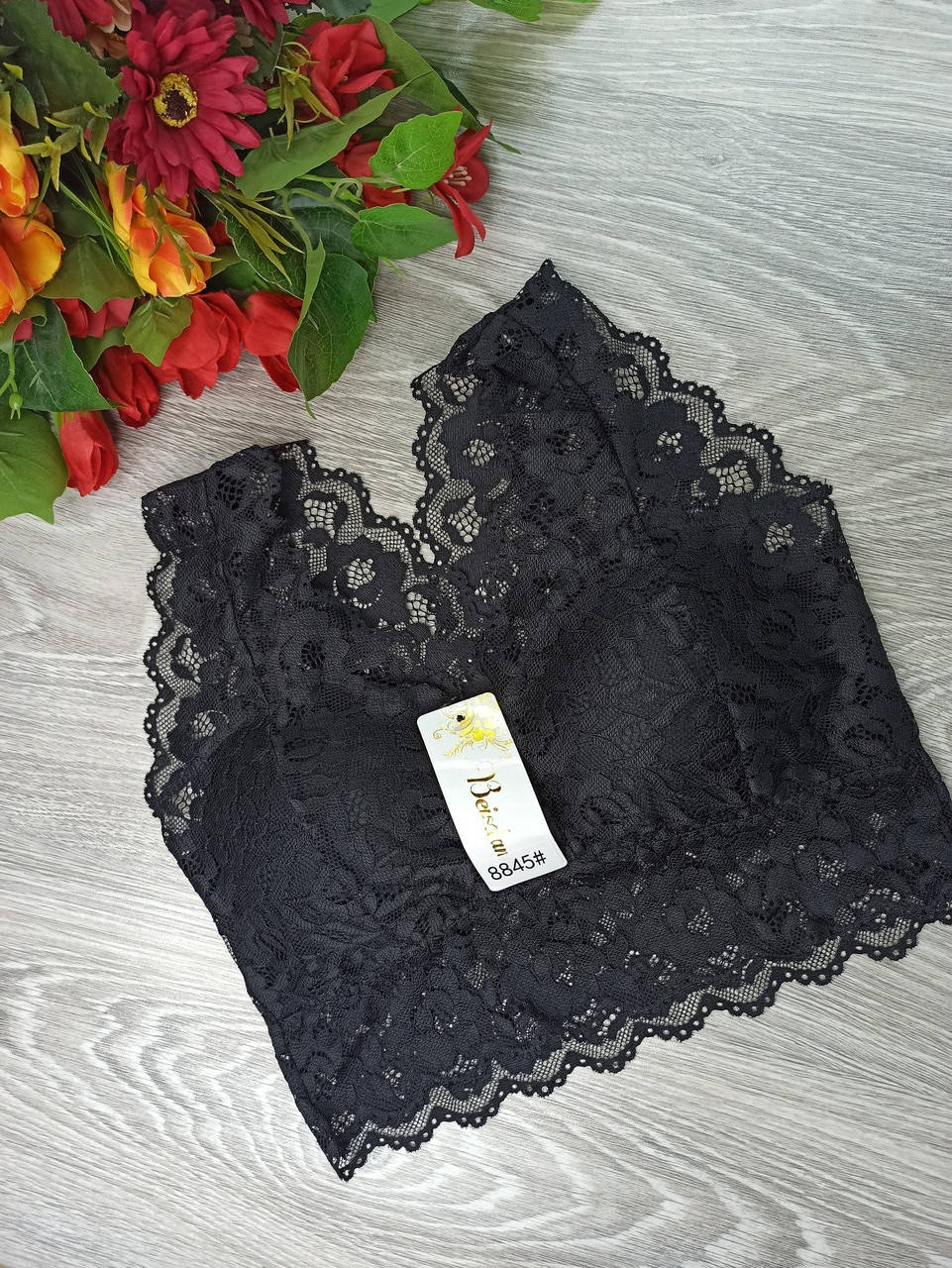 

Топ Beisdanna ажурный широкие бретельки Size Free черный (8845)