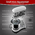 Планетарний міксер, тістоміс COOKDEYI SM 1522NM Silver (8 л, 1800 Вт, Німеччина), фото 6
