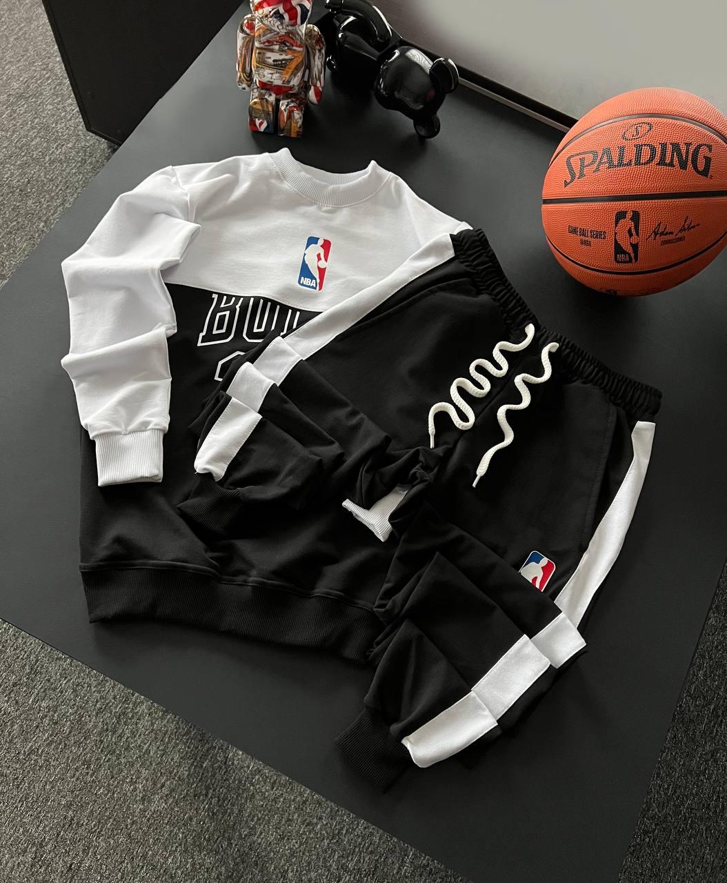 Спортивний костюм Nba чоловічий весняний осінній літній чорно-білий світшот штани весна осінь Нба, фото 1