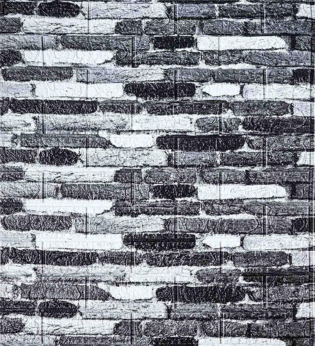 Самоклеюча Декоративна 3D Панель Чорно-біла Цегла 700x770x5 Мм — Купить ...