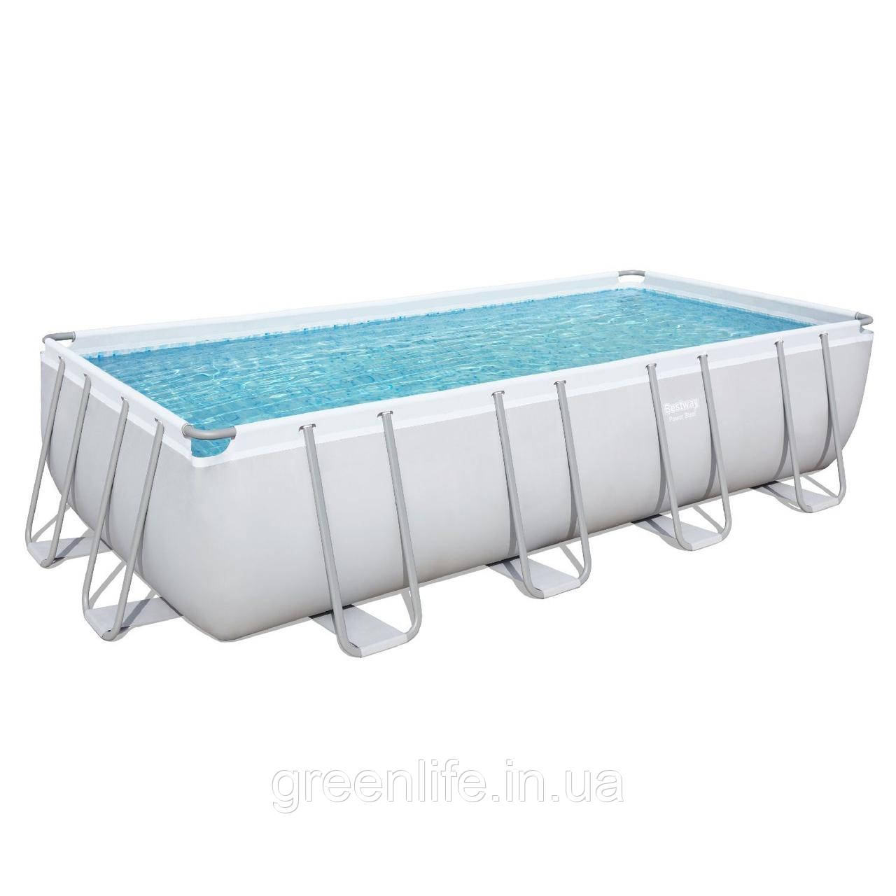 Каркасний басейн Bestway 56670 (488х244х122 см) з картриджним фільтром, драбиною та тентом