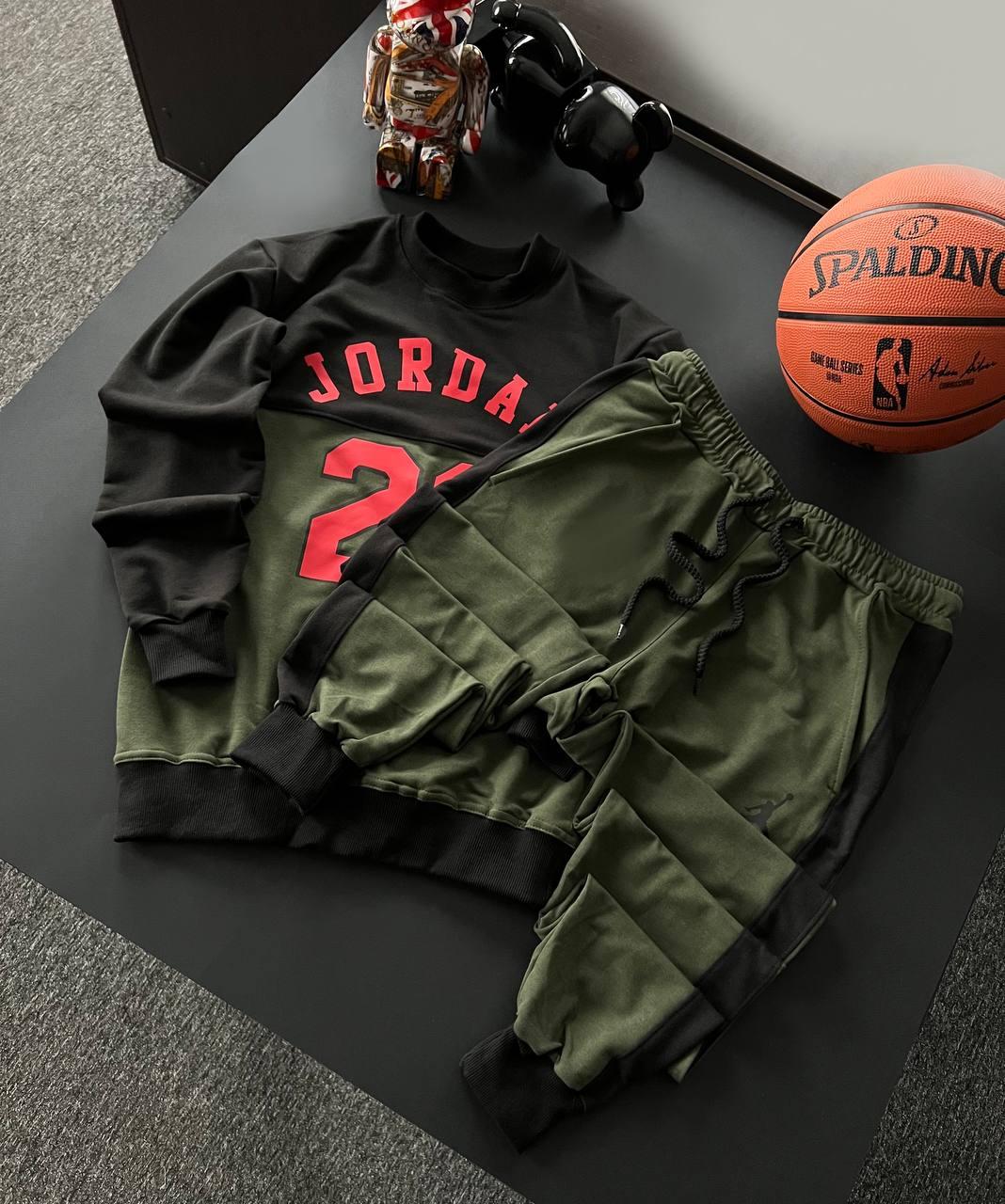 Спортивний костюм Jordan 23 Чоловічий весняний осінній хакі світшот штани весна осінь джордан, фото 1