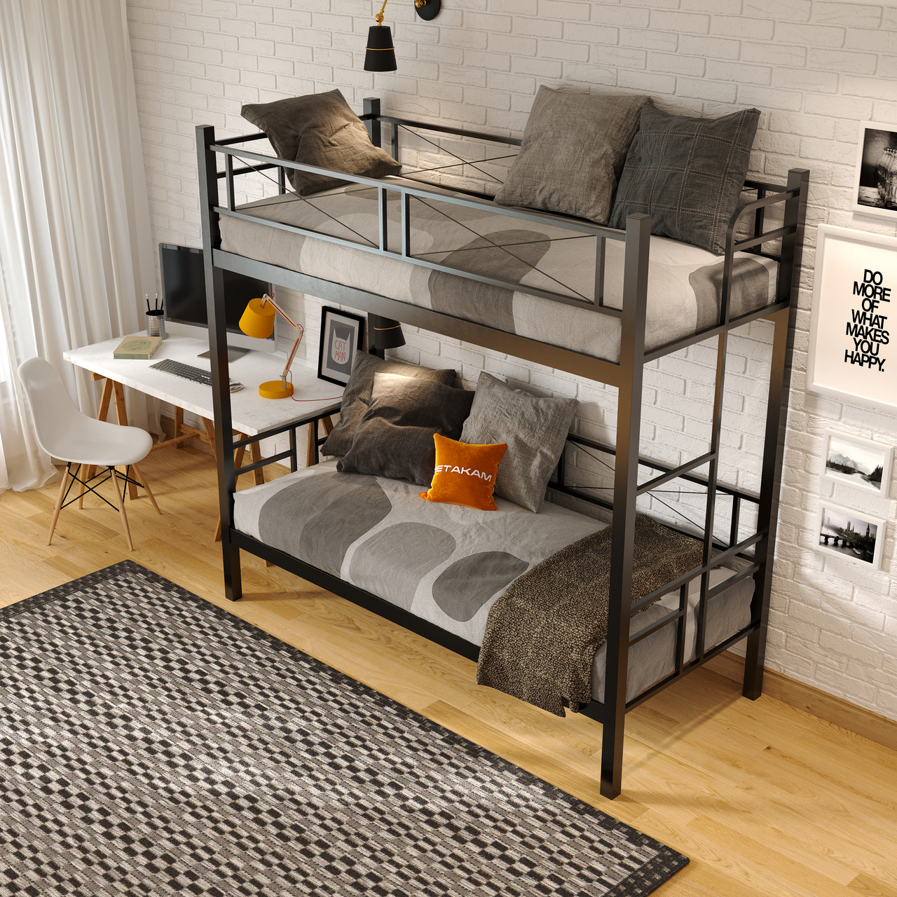 Двоярусне металеве ліжко Дабл Дуо ТМ Метакам