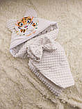 Демісезонний комплект одягу для новонароджених, принт Тигреня, молочний, фото 2